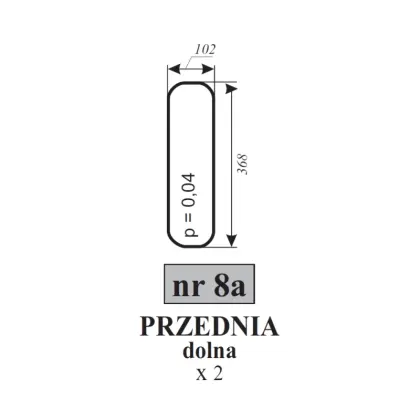 Szyba przednia dolna kabina Kunów 12253