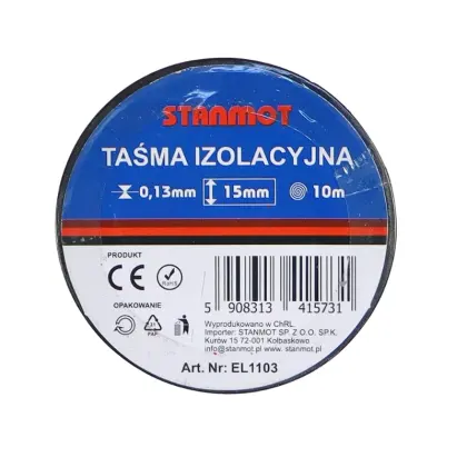 Taśma izolacyjna czarna 15mm x 10m 12837
