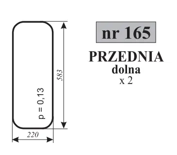 Szyba przednia dolna MF-255 MF-235 bez boków 13739