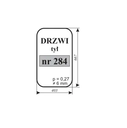 Szyba drzwi tył ścinacz Orkan 14247