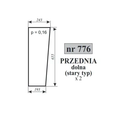 Szyba przednia dolna do C-330 C-360 stary typ kabina Naglak Koźmin 14926