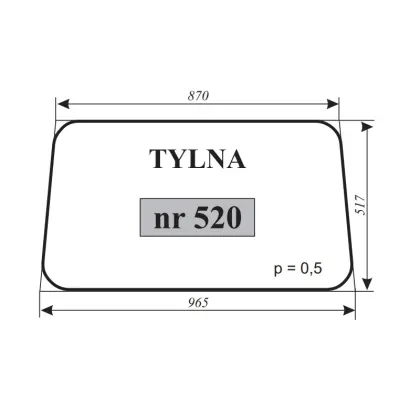 Szyba tylna do ciągnika IMT-579 15101