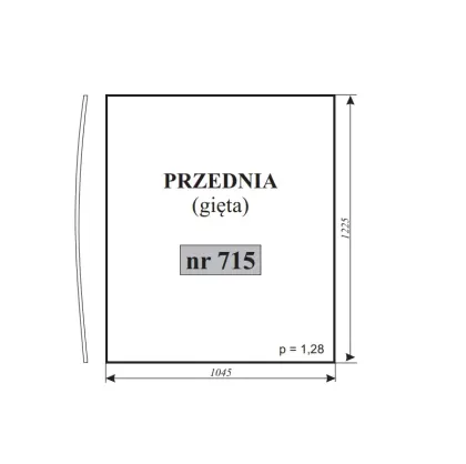 Szyba przednia gięta do Pronar 320A 15103