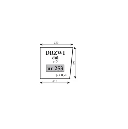 Szyba drzwi dół MF kabina Krotoszyn 15489