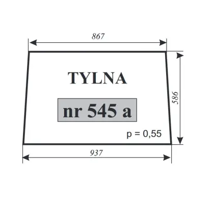 Szyba tylna do Zetor 5611 5718 15898