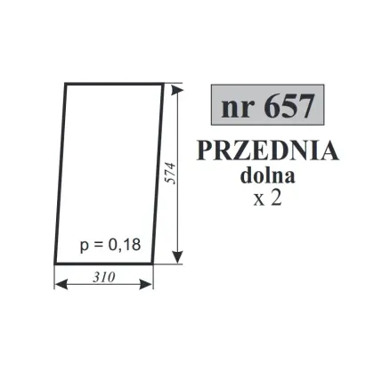 Szyba przednia dolna do Zetor 12245 16245 15899