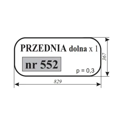 Szyba przednia dolna do koparki Waryński 16094