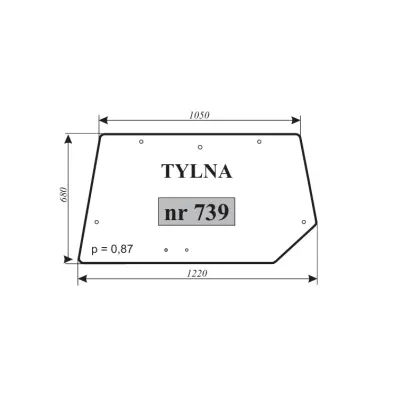 Szyba tylna do Ursus 6014 16861