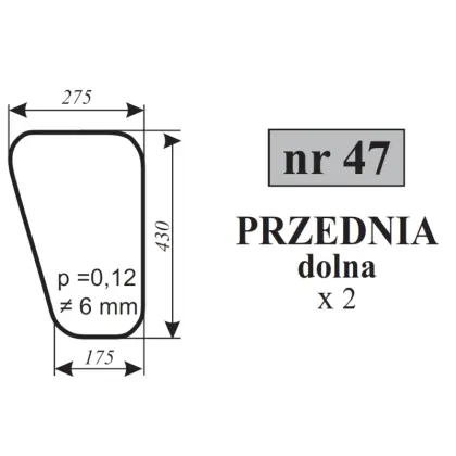 Szyba przednia dolna MTZ 16917