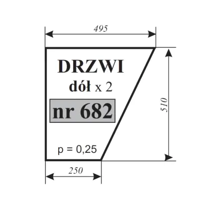 Szyba drzwi dolna do C-360 producent HANMAR 17395