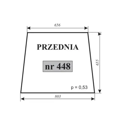 Szyba przednia Ursus 3502-OGRODNIK stary typ kabina Koja 17422
