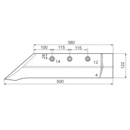 Lemiesz pługa polskiego 1023 2/3 skibowy prosty 4,5kg 17613