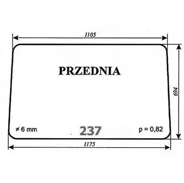Szyba przednia ciągnik radziecki DT 17840