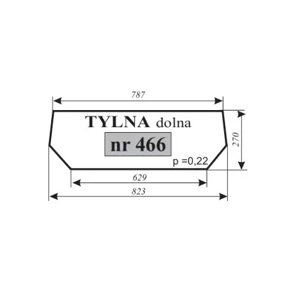Szyba tylna dolna kabiny Ursus 2802 ogrodnik 19242