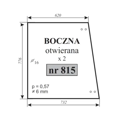 Szyba boczna Fendt 281507350030 19243