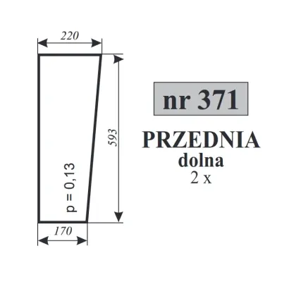 Szyba przednia dolna kabina Ciechocin 19578