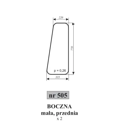 Szyba boczna mała UNHZ-750 19580