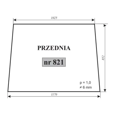 Szyba przednia do Ursus 1634, 1654, 1934 19592