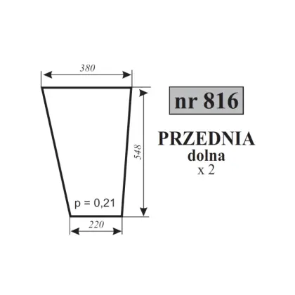 Szyba przednia dolna do Fendt 614 LSA 19608