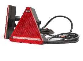 Lampa zespolona tylna 4-funkcyjna kształt trójkąta W68L LED 12/24V lewa wodoodporna z przewodem 20408