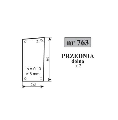 Szyba przednia dolna do MF 675, 690, 699 20698