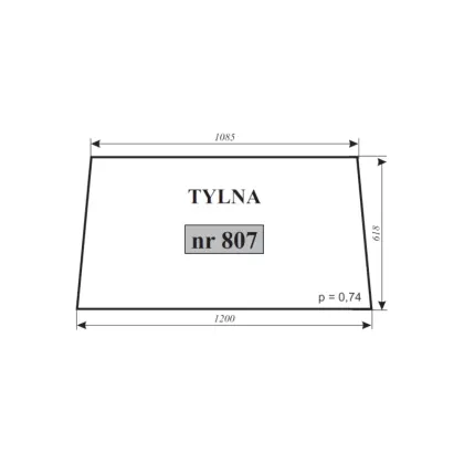 Szyba tylna do MTZ-Szyszka 20702