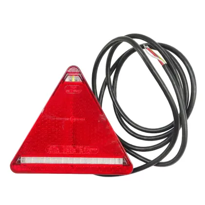 Lampa zespolona tylna 6-funkcyjna kształt trójkąta W68L z światłem cofania LED 12/24V lewa wodoodporna z przewodem 22225