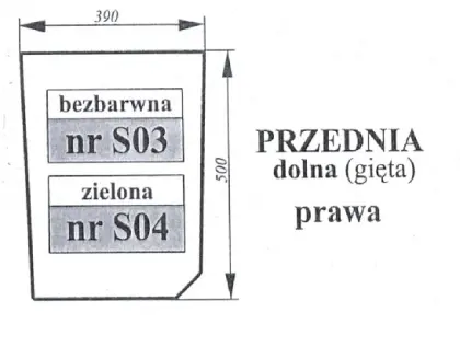 Szyba przednia dolna Zetor Proxima prawa zielona gięta 53369195 23679