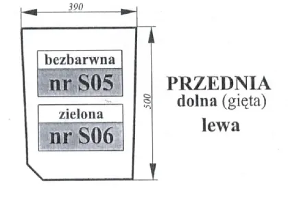 Szyba przednia dolna lewa do Zetor Proxima 53369041 zielona 23680
