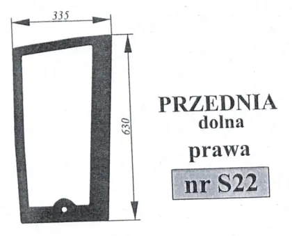 Szyba przednia dolna prawa do Zetor Major 23687