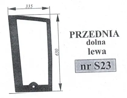 Szyba przednia dolna lewa do Major 23688