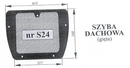 Szyba dachowa do Zetor Major 935523 23689
