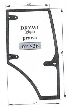 Szyba drzwi prawa do Zetor Major 23691