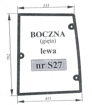 Szyba boczna lewa do Zetor Major 23692