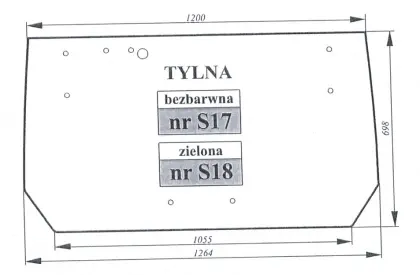 Szyba tylna do Zetor Proxima Forterra 23700
