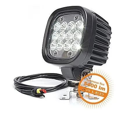 Lampa robocza LED 12/24V 5400lm wodoodporna z złączem Superseal i przewodem 24576