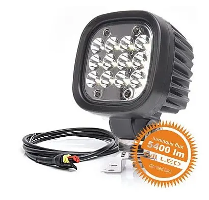 Lampa robocza LED 12/24V 5400lm wodoodporna z złączem Superseal i przewodem 24577