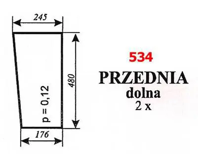 Szyba przednia koparka Białoruś do JUMZ 24860