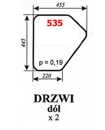 Szyba drzwi dolna do koparki BIAŁORUŚ 24861