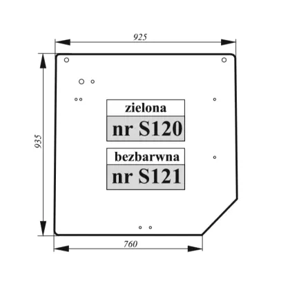 Szyba tylna Renault Claas Ares zielona 7700048325 27423
