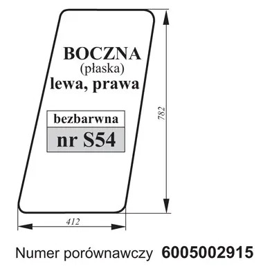 Szyba boczna RENAULT 6005002915 lewa, prawa 27433