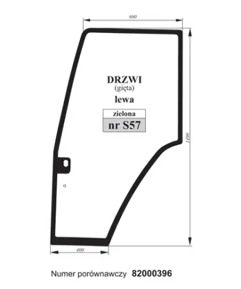Szyba drzwi lewa Fiat 82000396 27435