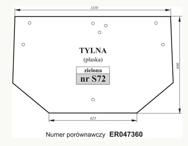 Szyba tylna do John Deere ER047360 27447