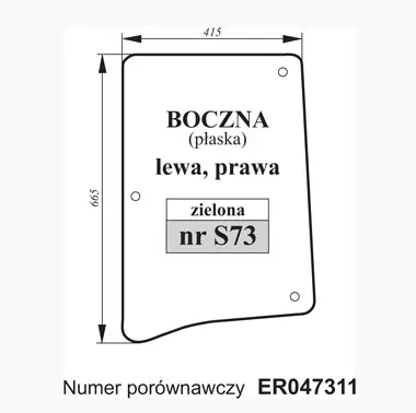 Szyba boczna John Deere lewa, prawa 27448