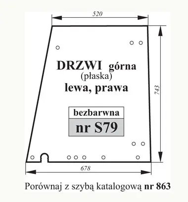 Szyba drzwi górna do Fendt 27452
