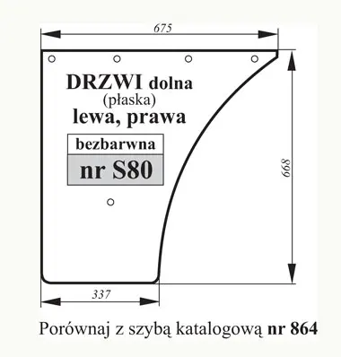 Szyba drzwi dolna FENDT lewa, prawa 247811030111 27453
