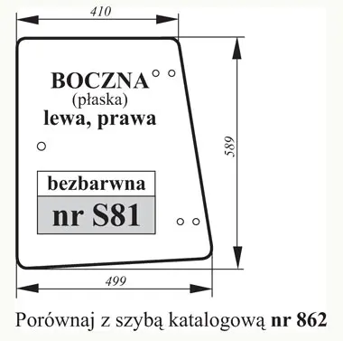 Szyba boczna płaska lewa prawa do Fendt 294812040010 27454
