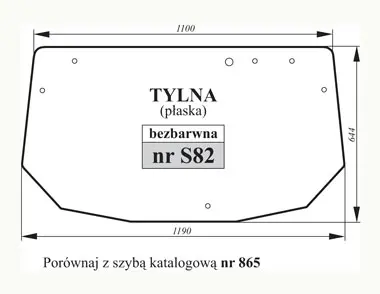 Szyba tylna Fendt bezbarwna do Fendt 275S 27455