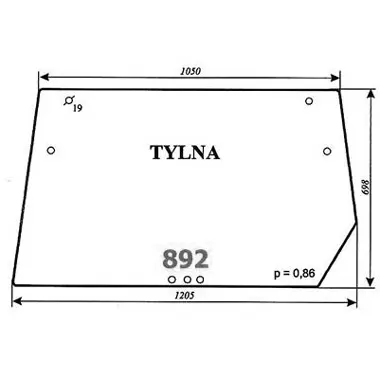 Szyba tylna Deutz-Fahr Agro-Prima 27879