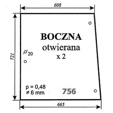 Szyba boczna otwierana Lamborghini 27925